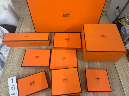 Hermes orange box, storage Jewellery trinket box, Gift box ideas, collectible box with paper box, wallet necklace bracelet box - 17AUG22