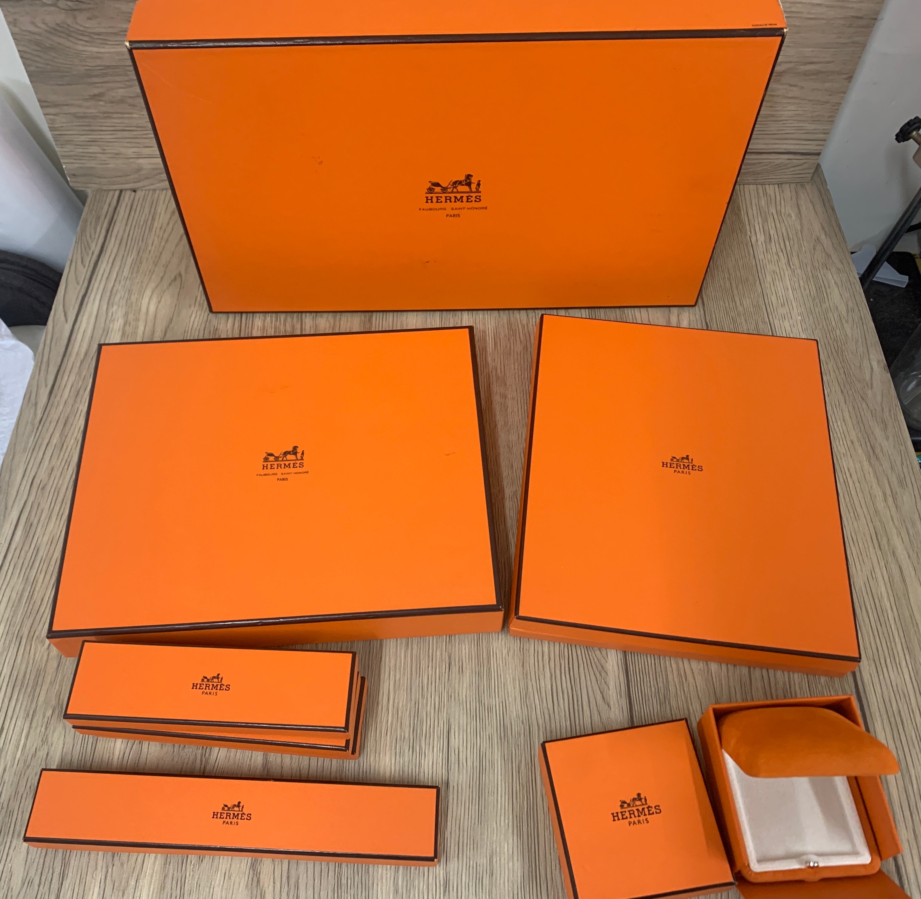NEW HERMES Orange Empty Original Rectangle Gift Box - Made In France