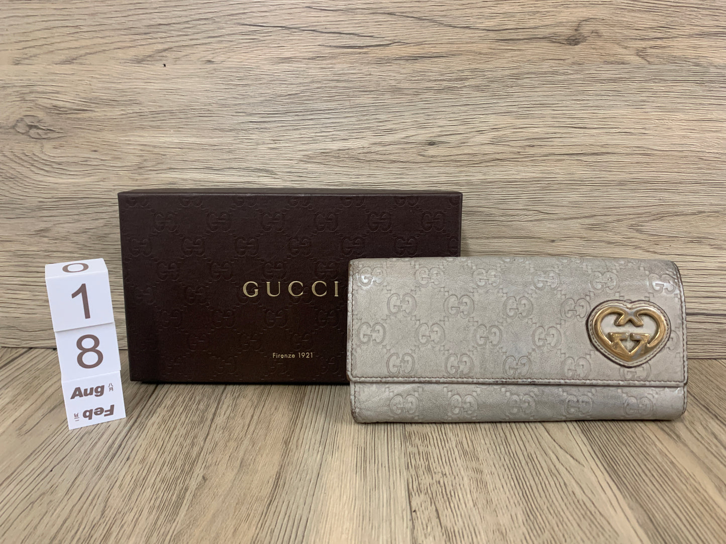 正品 Gucci 長款錢包配零錢袋 灰色 - 24AUG22