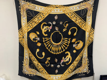 Black Jacquard Silk Scarf TRUSSARDI 90 x 90 cm - 22OCT22