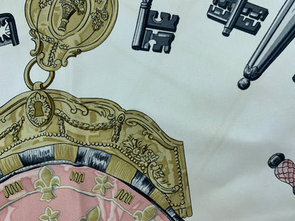 Pink Key silk Hermes scarf 90 x 90 cm - 27OCT22