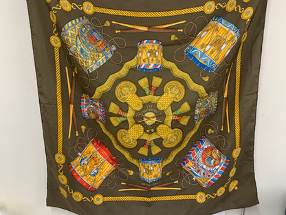 LES TAMBOURS silk Hermes scarf 90 x 90 cm - 27OCT22