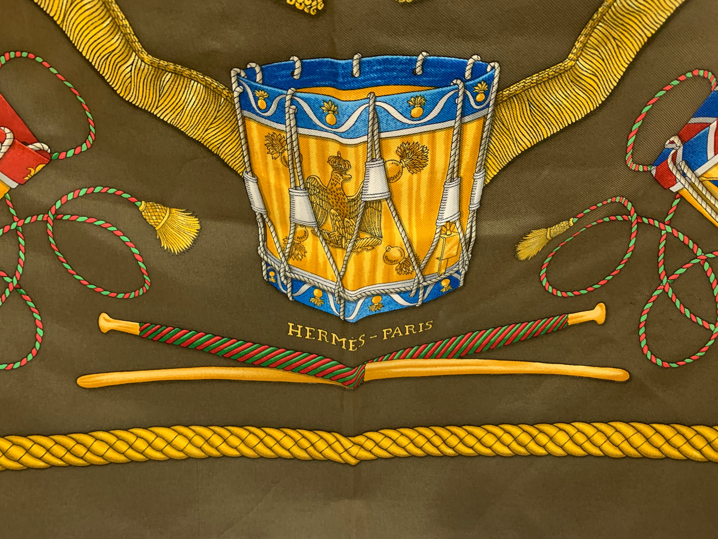LES TAMBOURS silk Hermes scarf 90 x 90 cm - 27OCT22