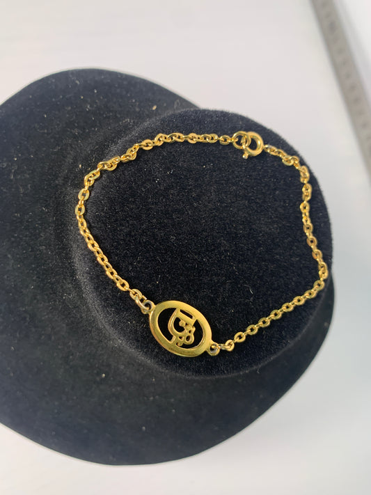 Christian Dior Logo gold chain Bracelet 9cm    - 31OCT