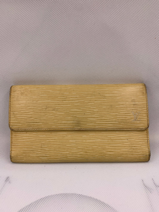 Louis Vuitton EPI LV Long Wallet light yellow 7.5" x 4" - APR