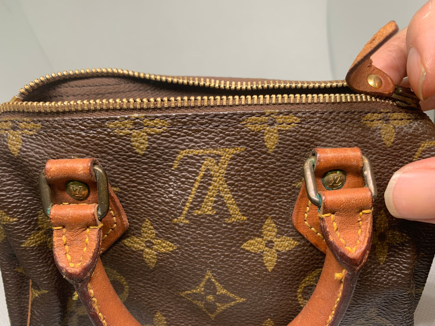 Rare Authentic Louis Vuitton mini monogram speedy handbag purse 2 ways LV bag