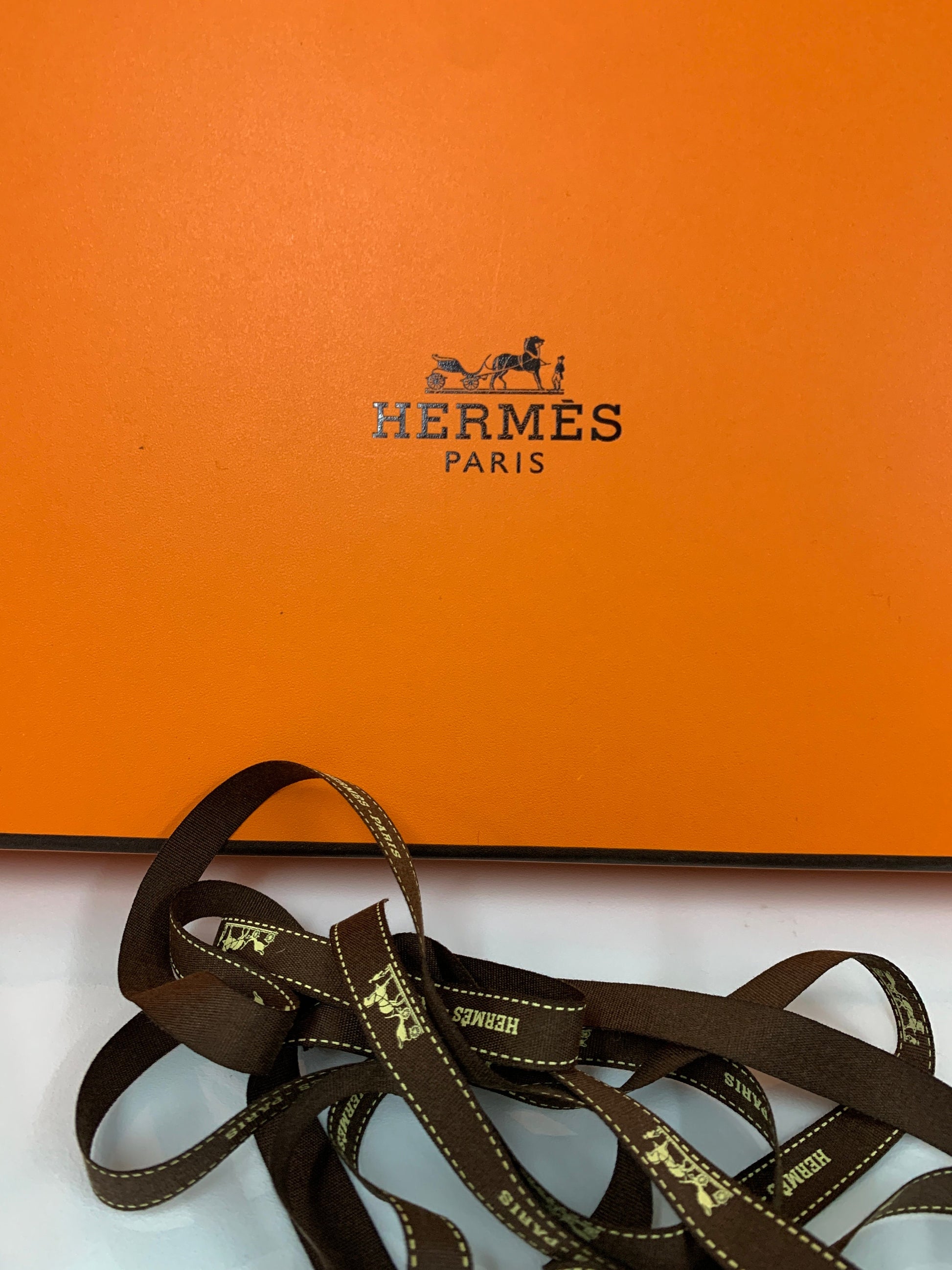 Hermes Paris Gift Box with paper bag ribbon 33W x 22H x 4 D – Trendy Ground