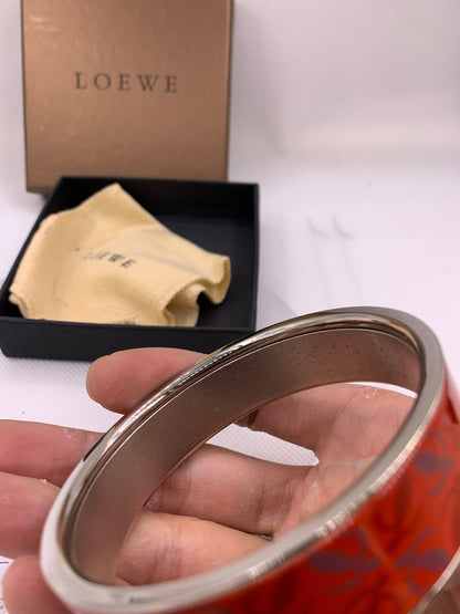 Authentic LOEWE Red Silver bangle Bracelet 2.5"  diameter - APR