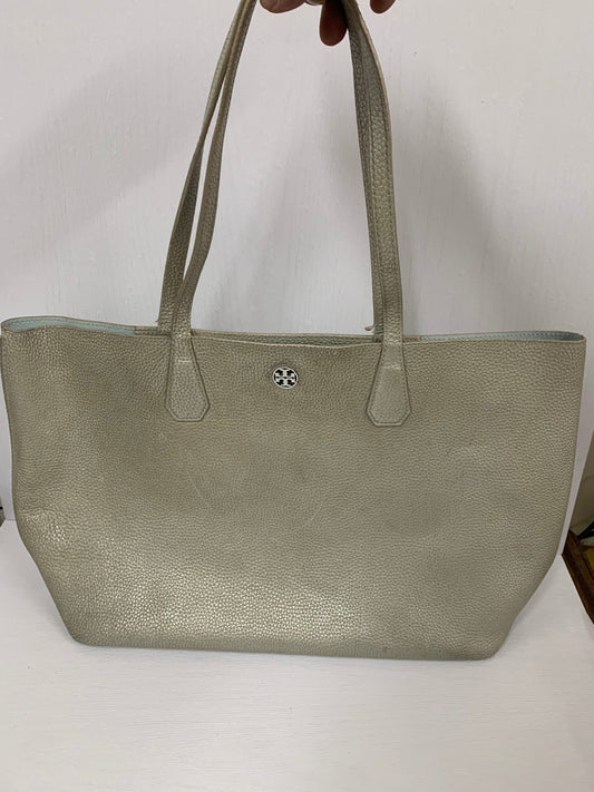 Tory Burch large tote bag in pebbled soft leather tote one shoulder  beige 50w x 29H cm(BBW 21 26 Apr 2022)