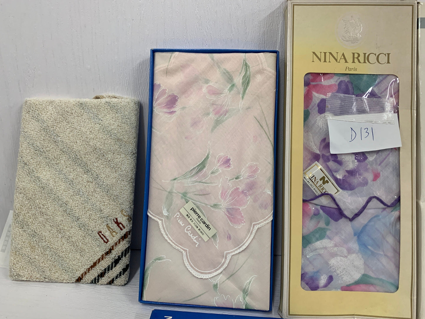 Nina Ricci scarf handkerchiefs Pierre cardin Daks towels set total 5 items - D100