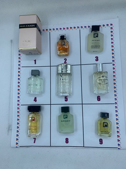 lot of Miniatures Prada Paco rabanne Candy Sport 5ml - 7ml EDT Eau de Toilette