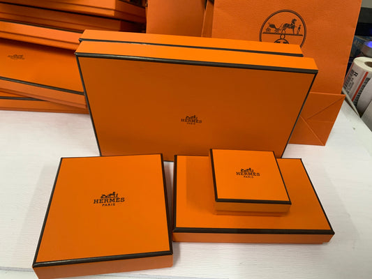 Hermes orange box, storage Jewellery trinket box, Gift box ideas, collectible box with paper box, wallet necklace bracelet box