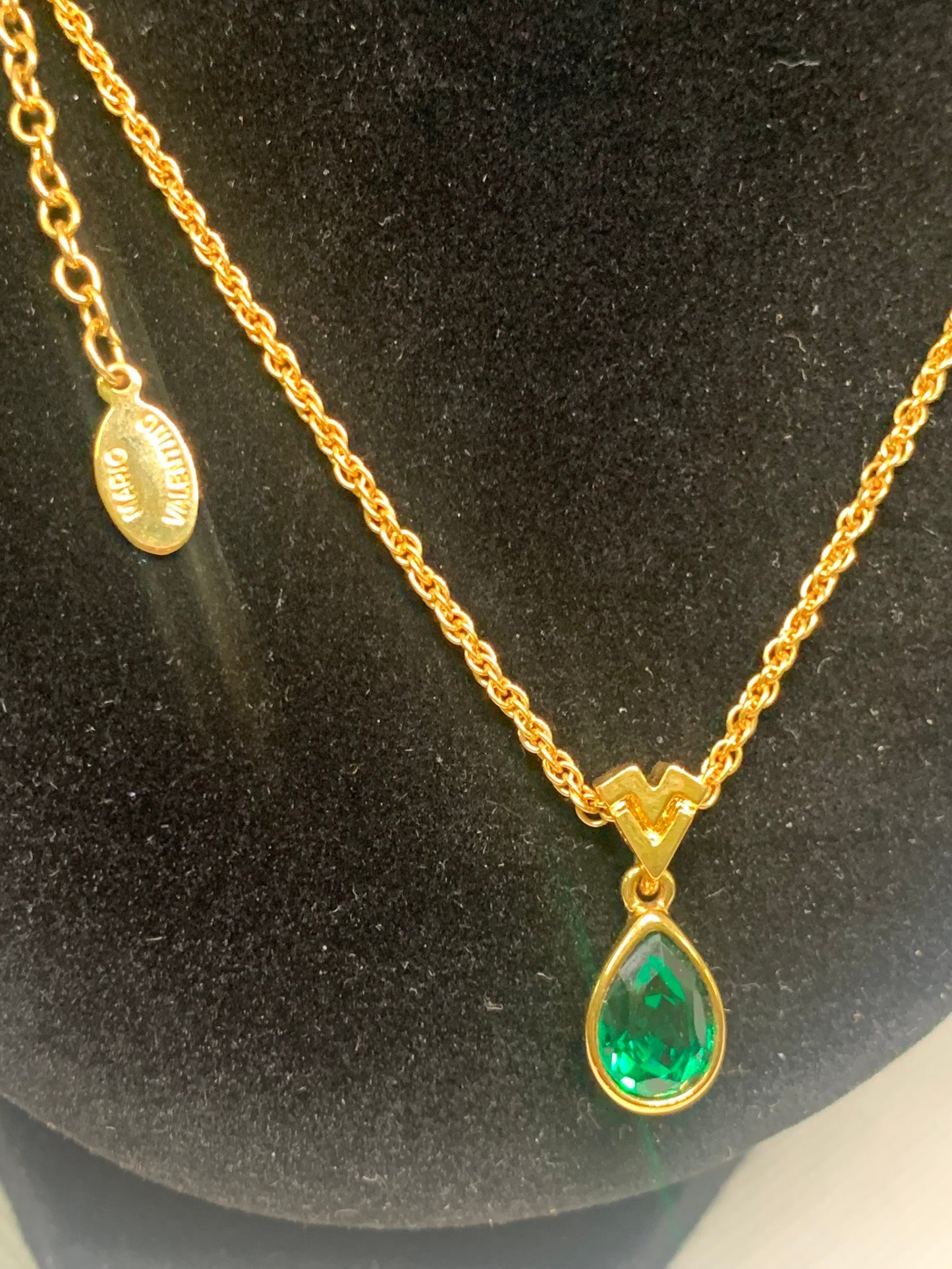 Mario Valentino Necklace green gold 19cm x 38cm (BB 22)
