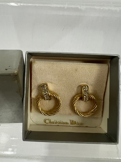 Vintage Christian Dior crystal twine large earring ear clip (BB may 22)
