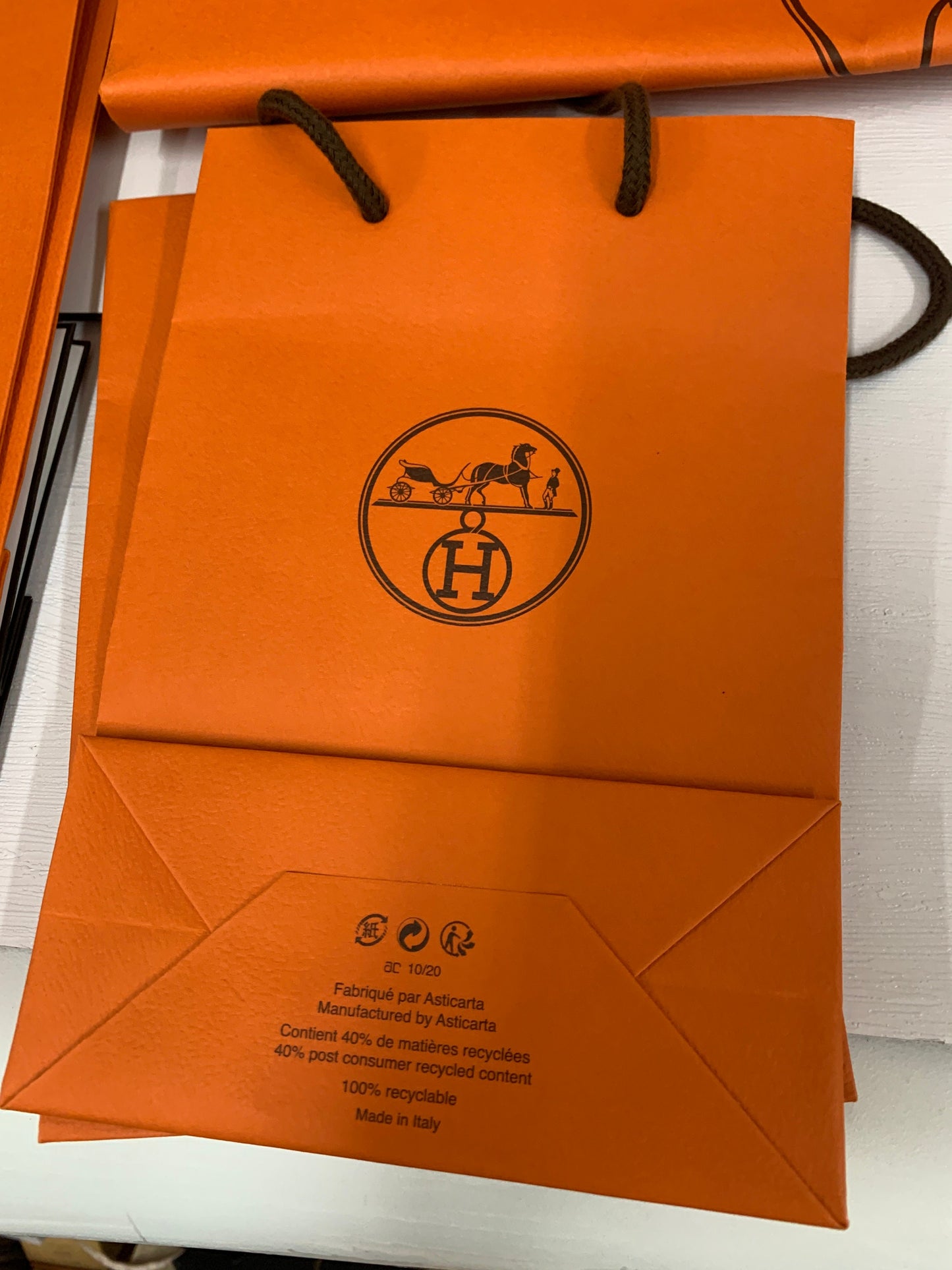 Hermés Gift bag, orange gift bag, wrapping, Original French scarf paper bag, belt paper bag gift bag tie paper bag