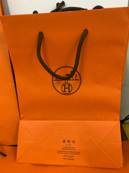 Hermés Gift bag, orange gift bag, wrapping, Original French scarf paper bag, belt paper bag gift bag tie paper bag