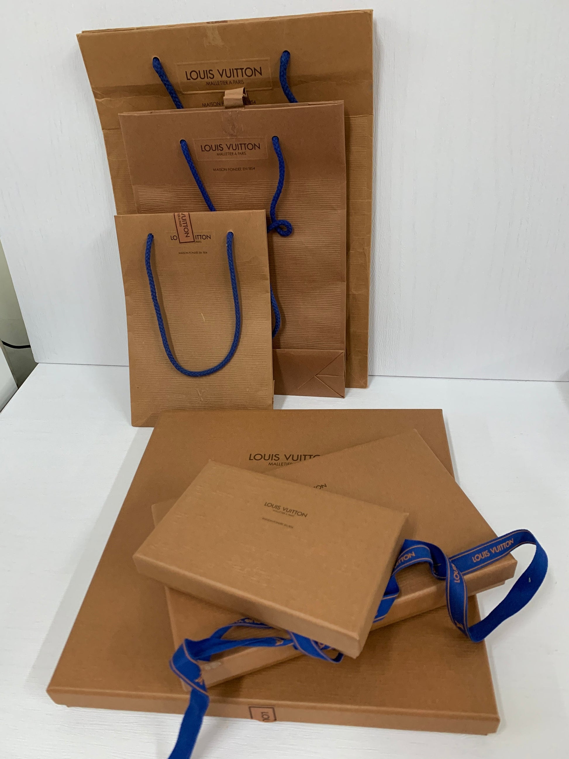 New Louis Vuitton LV Paper Shopping Gift Bag Orange / Brown