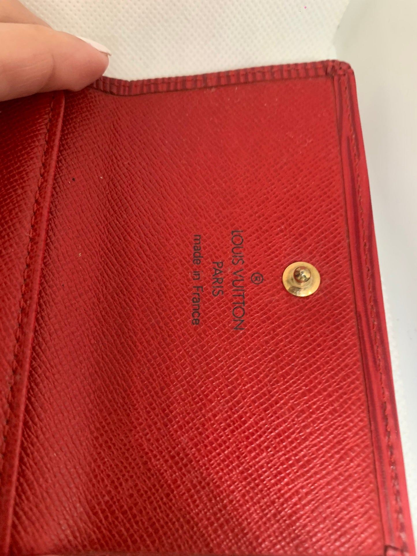 Vintage LV Louis Vuitton 85 New Folio Wallet Red (BB22-2)