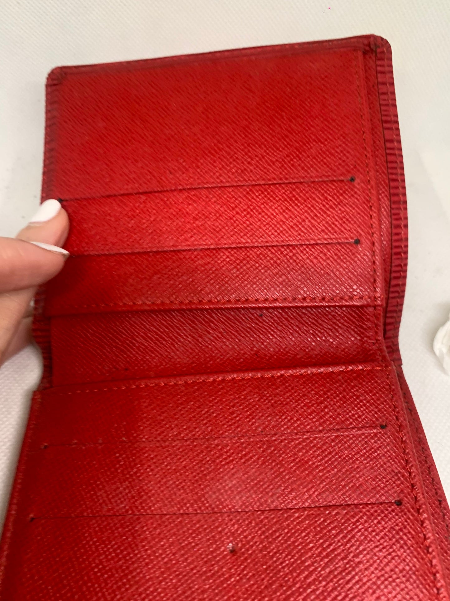 Vintage LV Louis Vuitton 85 New Folio Wallet Red (BB22-2)