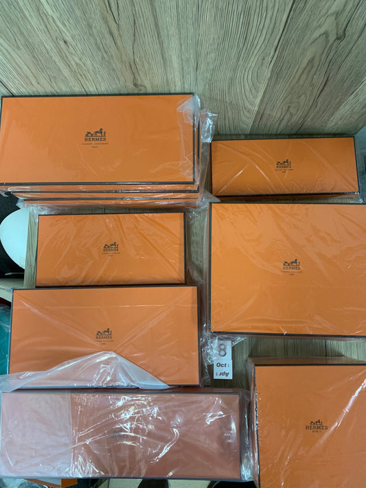 Original Hermes orange box, storage Jewellery trinket box, Gift box ideas, collectible combine shipment wallet box scarf box belt box