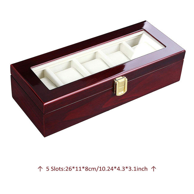 Luxury Wooden Watch Box 5 Slots Wood Holder Boxes For Men Women Watches Organizer Box 2 3 5 12 Grids Watch Organizers dropship