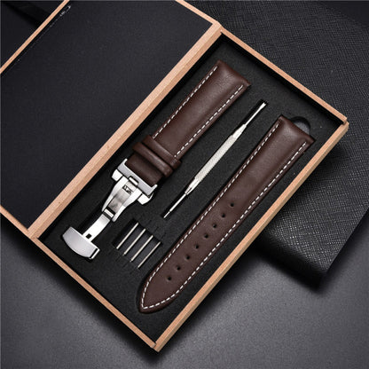 Leather Straps with Box for Samsung Galaxy Watch 4 40mm 44mm / 4 Classic 42mm 46mm Active 2 Band Replacement Watchband Bracelet