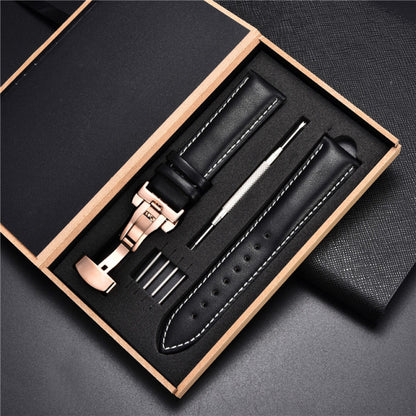 Leather Straps with Box for Samsung Galaxy Watch 4 40mm 44mm / 4 Classic 42mm 46mm Active 2 Band Replacement Watchband Bracelet