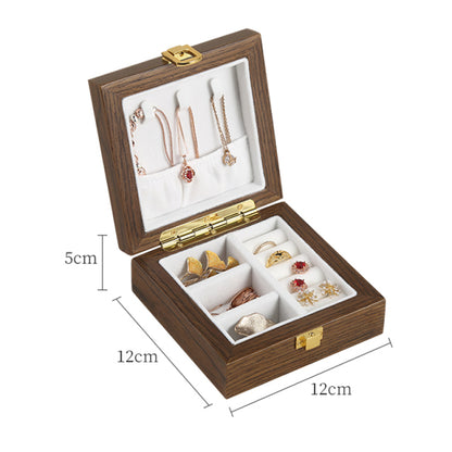 Wooden Flip Jewelry Organizer Box Jewelry Storage Gift Display Case Watch Earrings Ring Holder Jewellery Storage Organizer Boxes