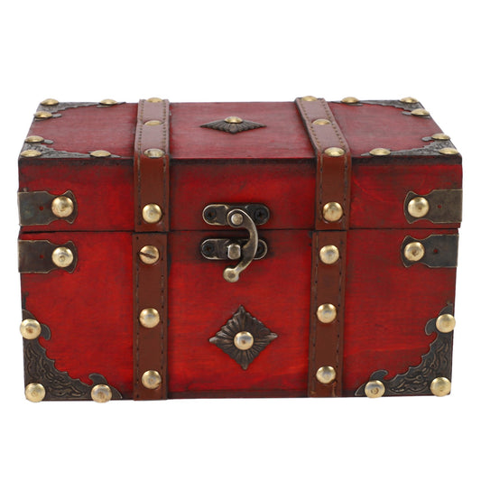 Retro Treasure Chest Vintage Wooden Storage Box Antique Style Jewelry Organizer for Jewelry Box Trinket Box Small