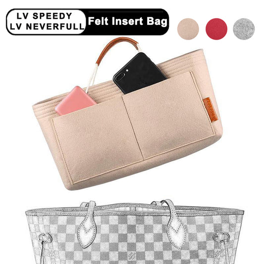 EverToner Felt Purse Insert Handbag For LV Neverfull Organizer Bag in Bag Organizer with Handles