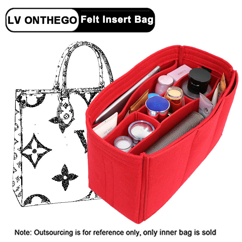 EverToner Felt Cloth Insert Bag Organizer for LV ONTHEGO Tote Speedy bag Handbag Cosmetic Bag Makeup Organizer