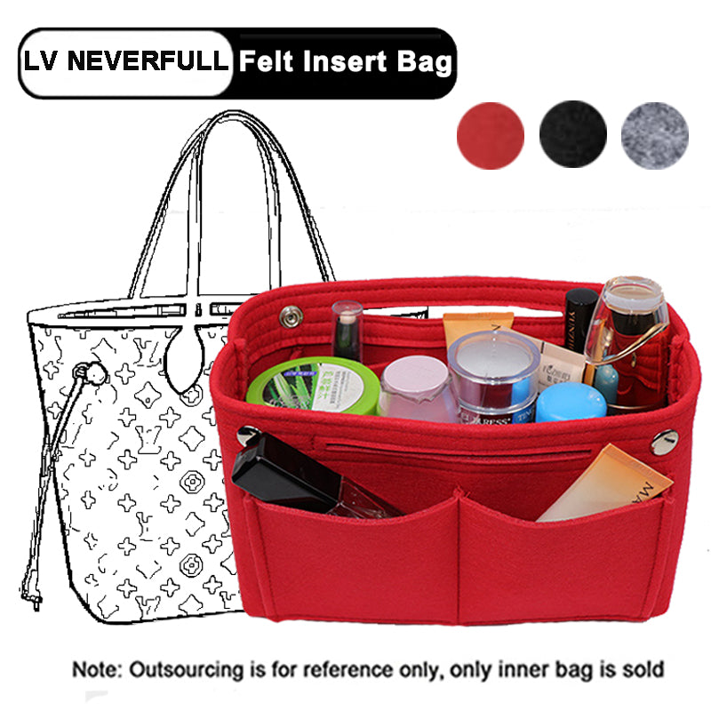 For LV Multi Pochett Make up Organizer Felt Cloth Handbag Insert